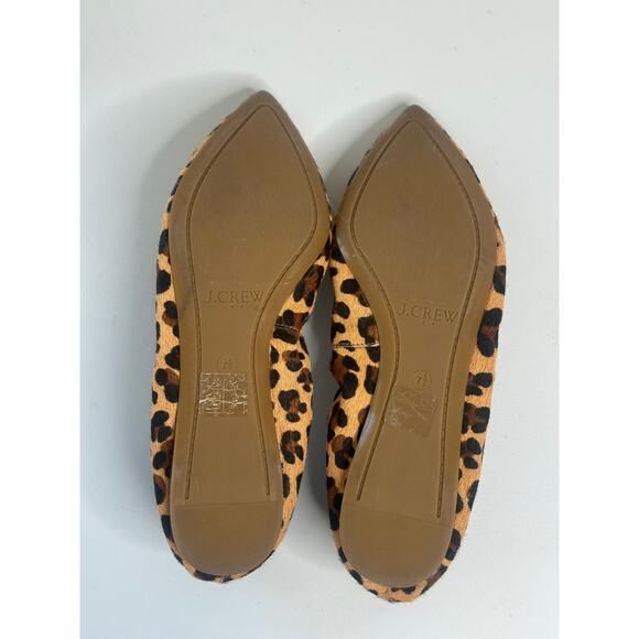 J.Crew Brown Black Calf Hair Leopard Print Ballet Flats Black Tassel Comfy 7.5 - Picture 8 of 8